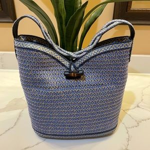 Eric Javits Blue and Yellow Tote Bag